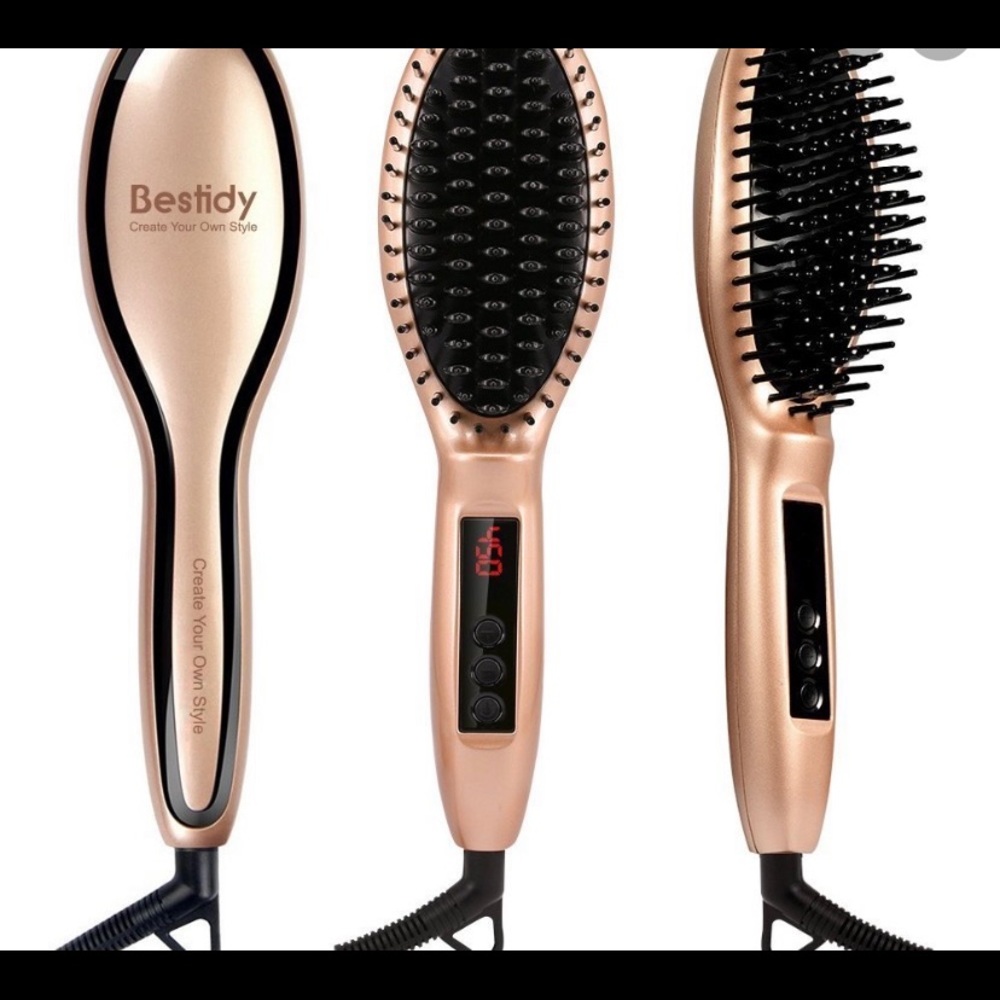 Straightening hair brush